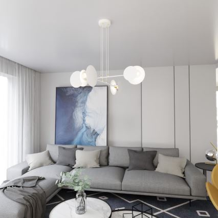 Luster na lanku IDEA 4xE27/15W/230V biela