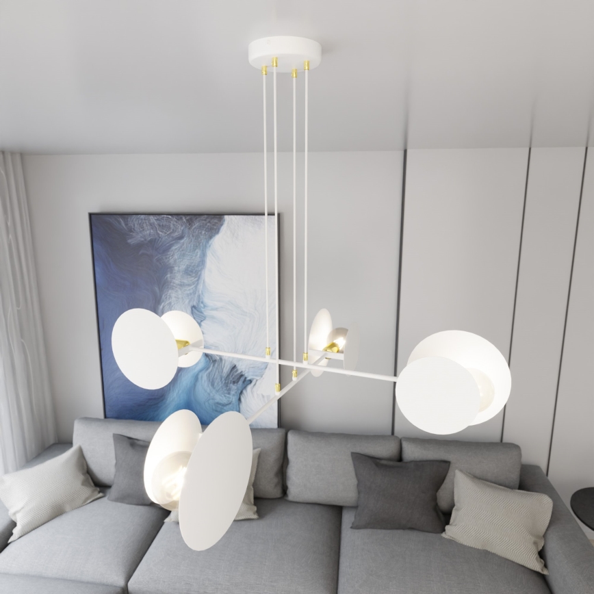 Luster na lanku IDEA 4xE27/15W/230V biela