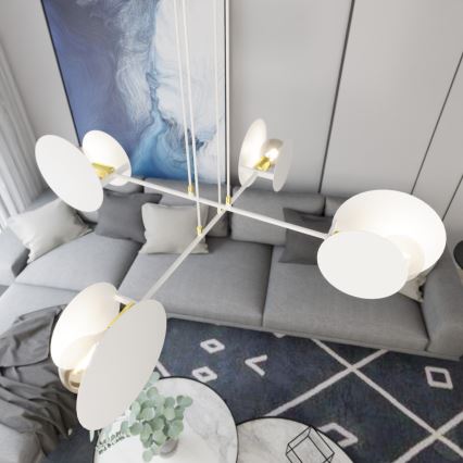 Luster na lanku IDEA 4xE27/15W/230V biela