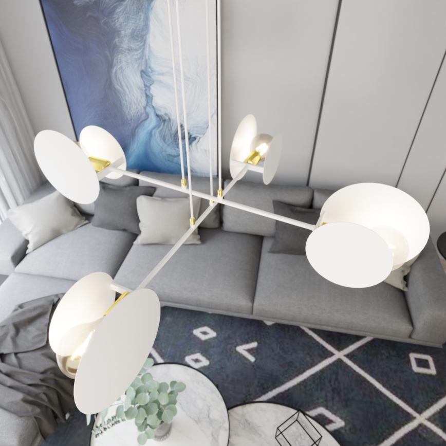 Luster na lanku IDEA 4xE27/15W/230V biela
