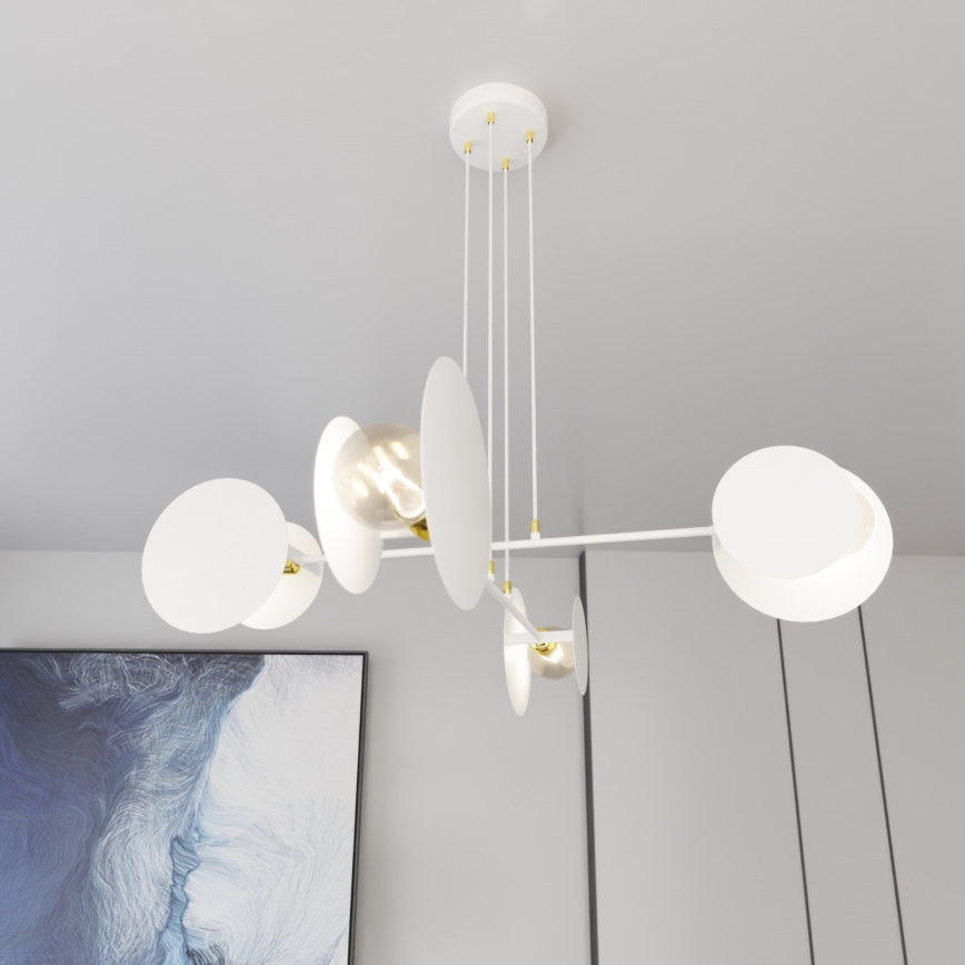 Luster na lanku IDEA 4xE27/15W/230V biela
