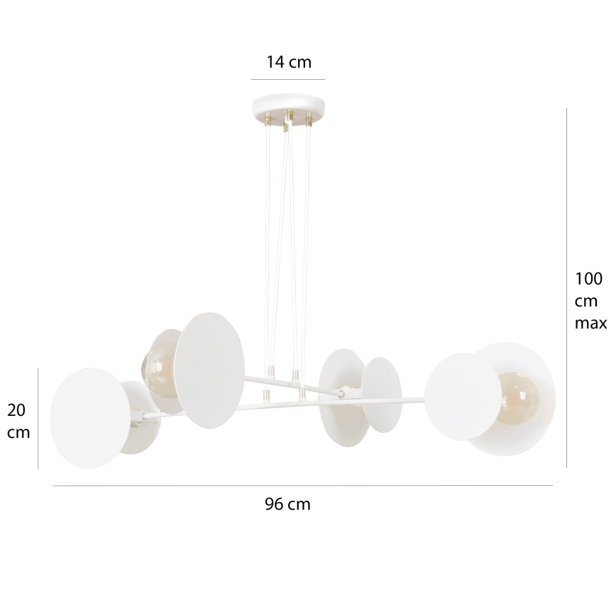 Luster na lanku IDEA 4xE27/15W/230V biela