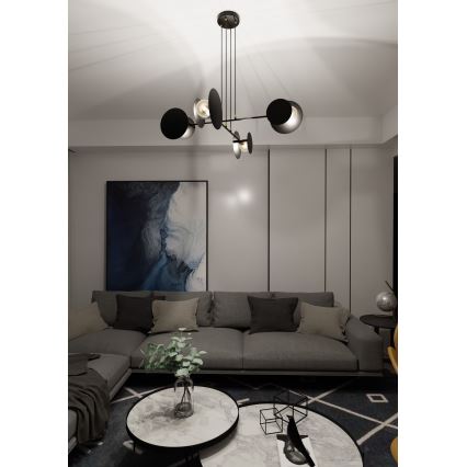 Luster na lanku IDEA 4xE27/15W/230V čierna