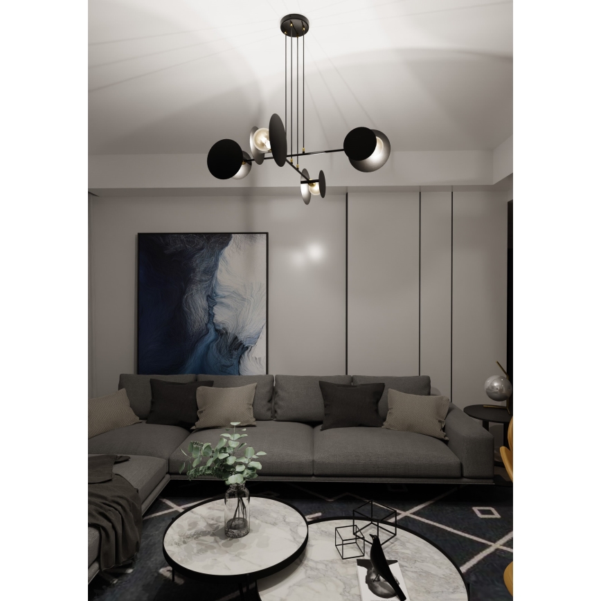 Luster na lanku IDEA 4xE27/15W/230V čierna
