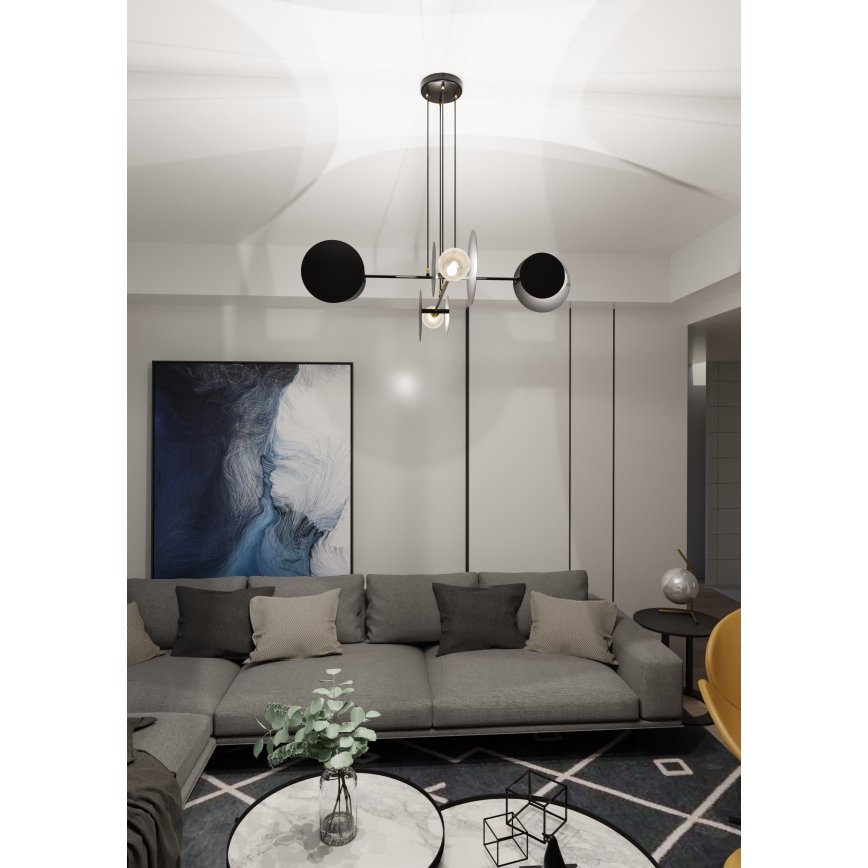 Luster na lanku IDEA 4xE27/15W/230V čierna