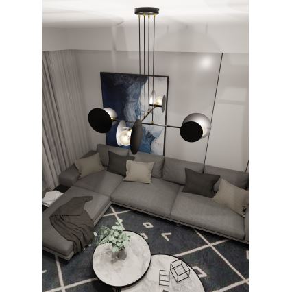 Luster na lanku IDEA 4xE27/15W/230V čierna
