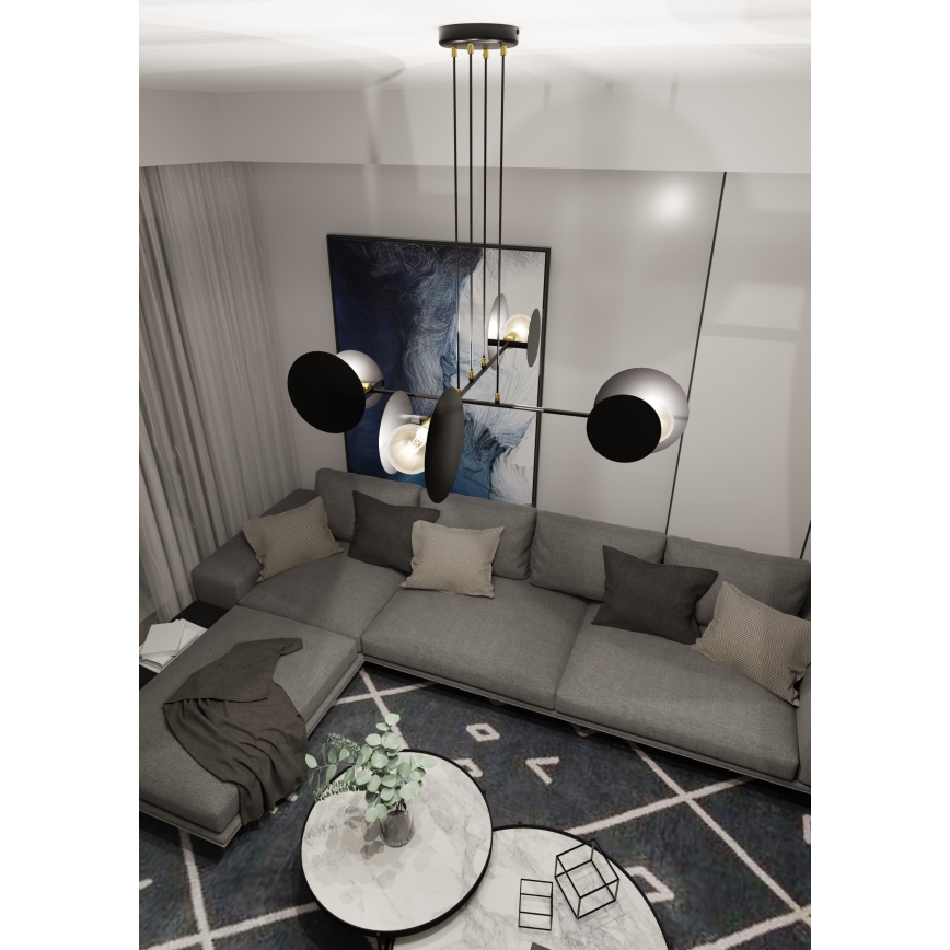 Luster na lanku IDEA 4xE27/15W/230V čierna