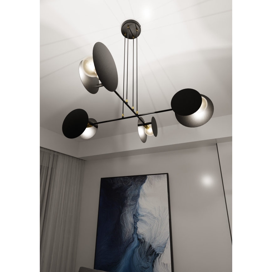 Luster na lanku IDEA 4xE27/15W/230V čierna