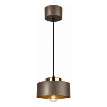 Luster na lanku IGNIA 1xE27/60W/230V hnedá/zlatá