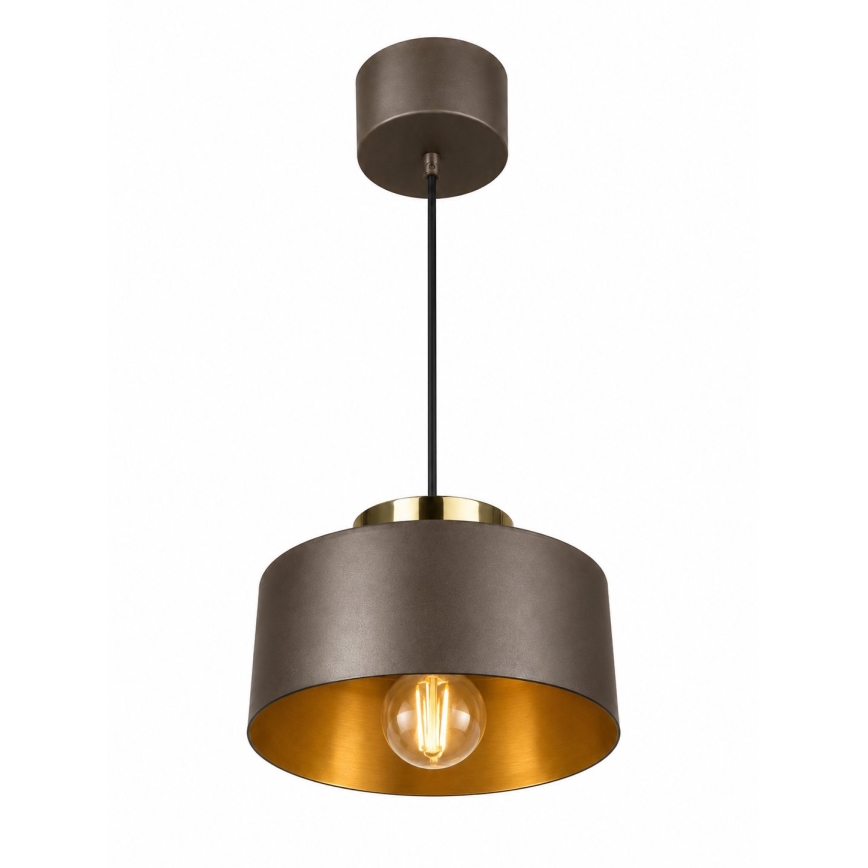 Luster na lanku IGNIA 1xE27/60W/230V hnedá/zlatá
