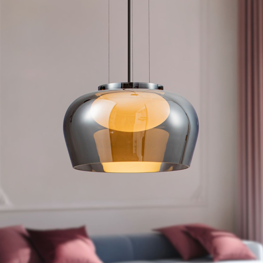 Luster na lanku INSIEME 1xGX53/10W/230V pr. 35 cm dymovo čierny