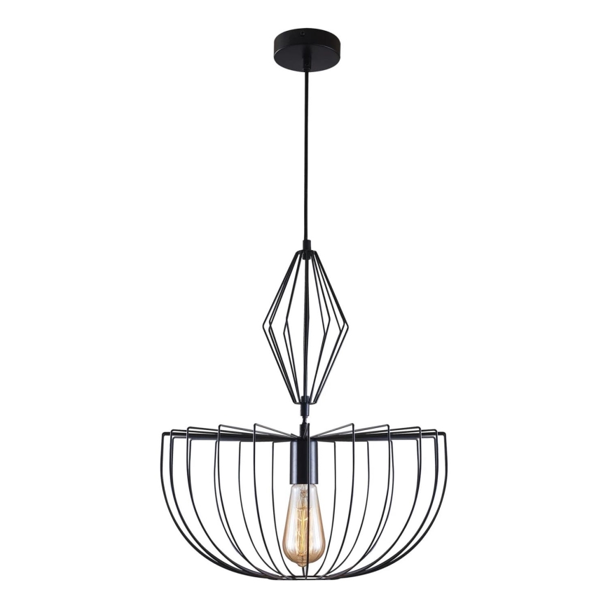 Luster na lanku JASMINA 1xE27/20W/230V pr. 40 cm čierna