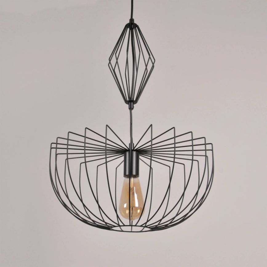 Luster na lanku JASMINA 1xE27/20W/230V pr. 40 cm čierna