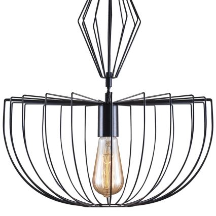 Luster na lanku JASMINA 1xE27/20W/230V pr. 40 cm čierna