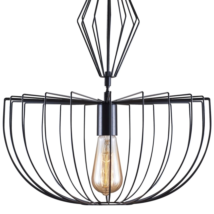 Luster na lanku JASMINA 1xE27/20W/230V pr. 40 cm čierna