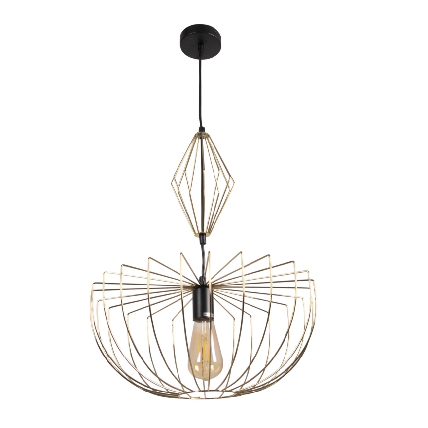 Luster na lanku JASMINA 1xE27/20W/230V pr. 40 cm zlatá