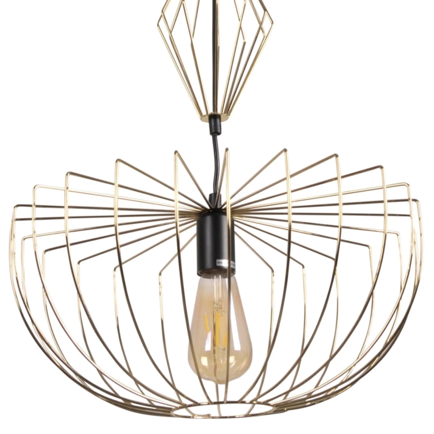 Luster na lanku JASMINA 1xE27/20W/230V pr. 40 cm zlatá