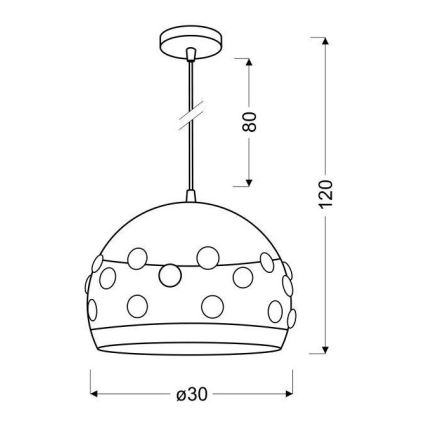 Luster na lanku JOLINA 1xE27/40W/230V