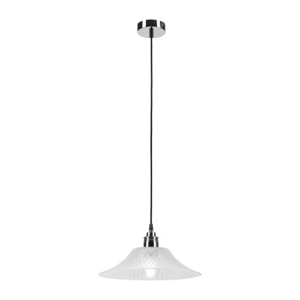 Luster na lanku JULL 1xE27/15W/230V lesklý chróm/číre sklo