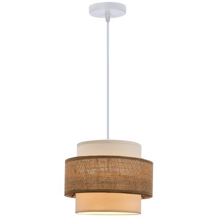 Luster na lanku JUTA 1xE27/40W/230V hnedá/biela