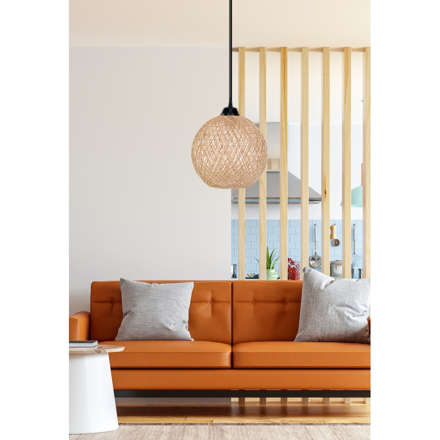 Luster na lanku JUTE 1xE27/60W/230V béžová