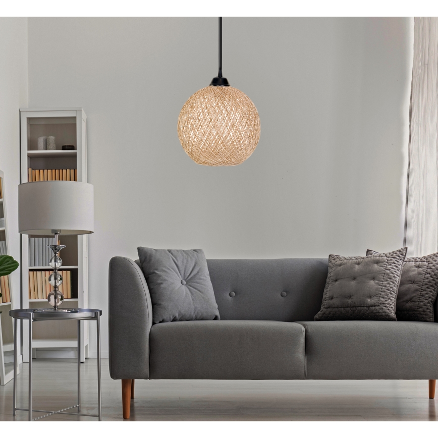 Luster na lanku JUTE 1xE27/60W/230V béžová