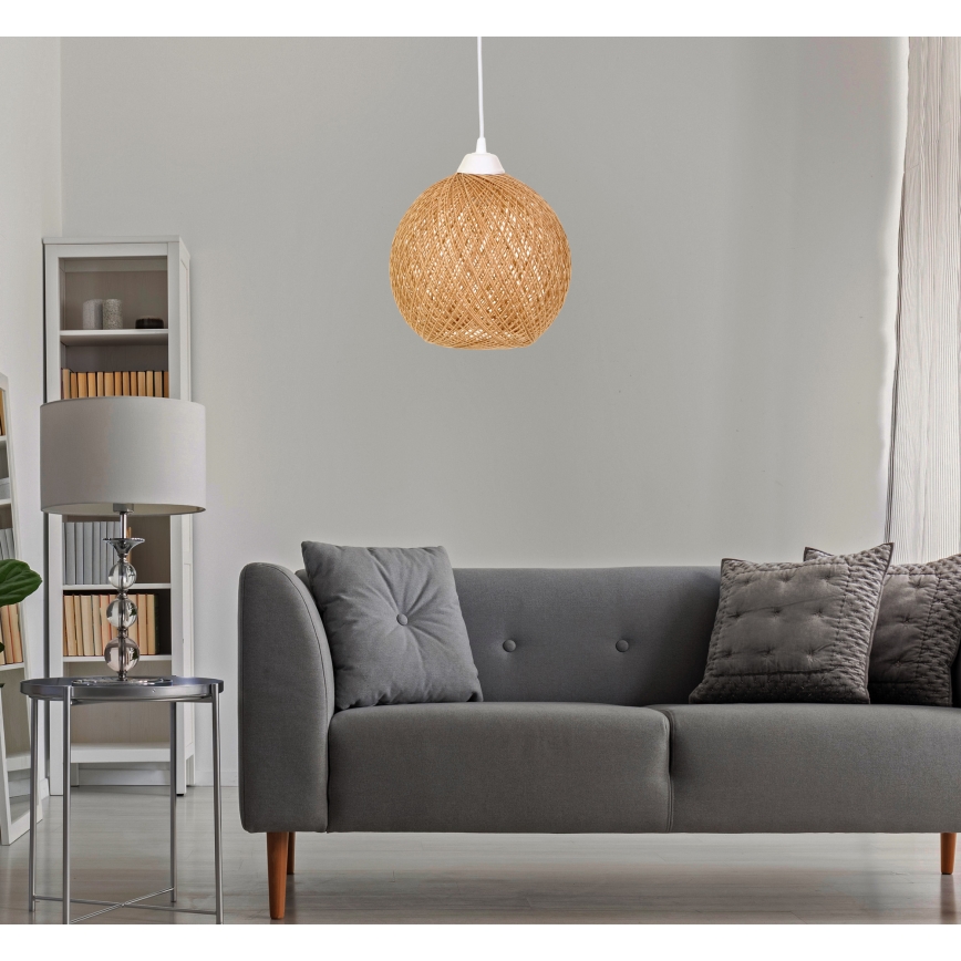 Luster na lanku JUTE 1xE27/60W/230V béžová