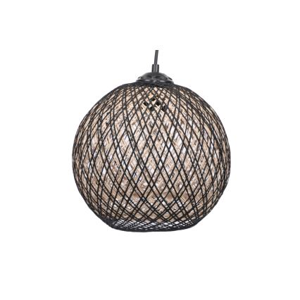 Luster na lanku JUTE 1xE27/60W/230V čierna