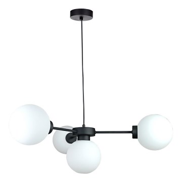 Luster na lanku KALIOPE 4xE14/50W/230V čierna/biela