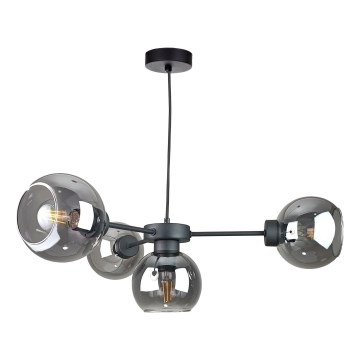 Luster na lanku KALIOPE 6xE27/60W/230V čierna/dymová čierna