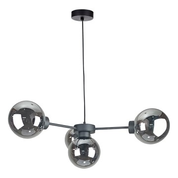 Luster na lanku KALIOPE II 4xE14/50W/230V čierna/dymová čierna