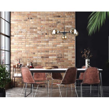 Luster na lanku KALIOPE II 6xE14/50W/230V čierna/dymová béžová