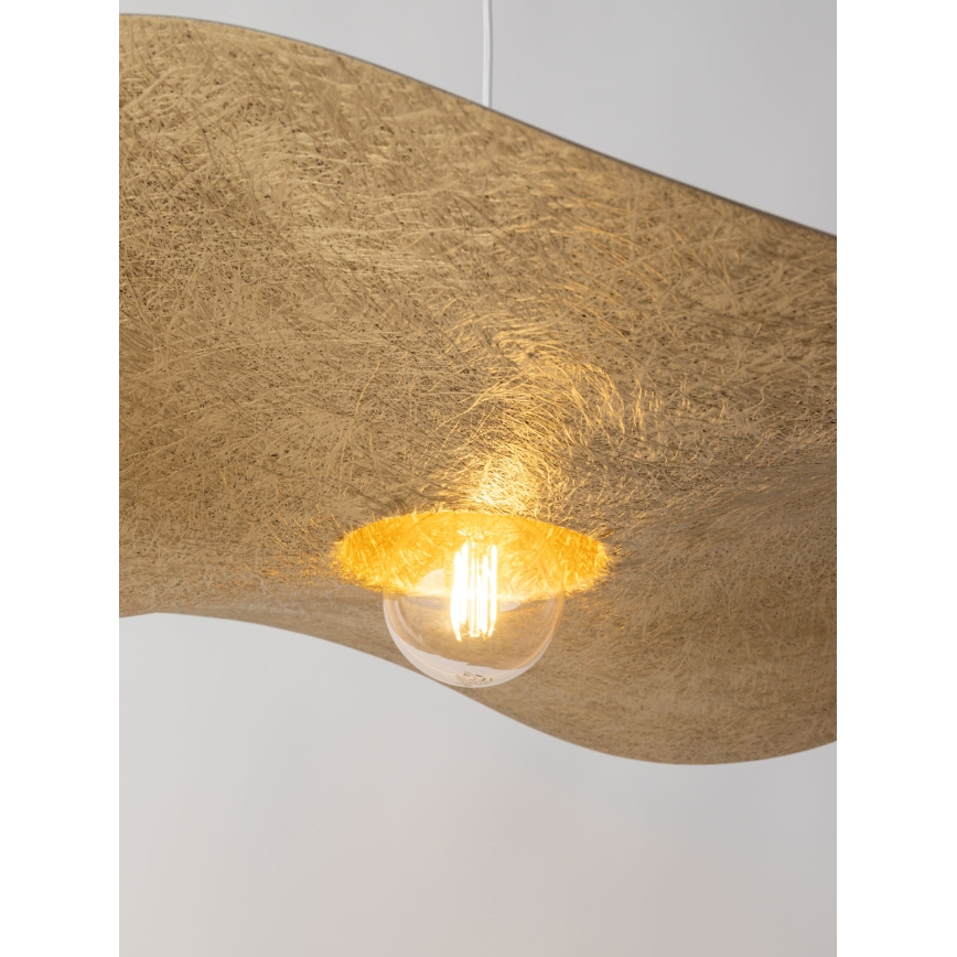 Luster na lanku KAPELLO 1xE27/60W/230V pr. 76 cm biela/zlatá