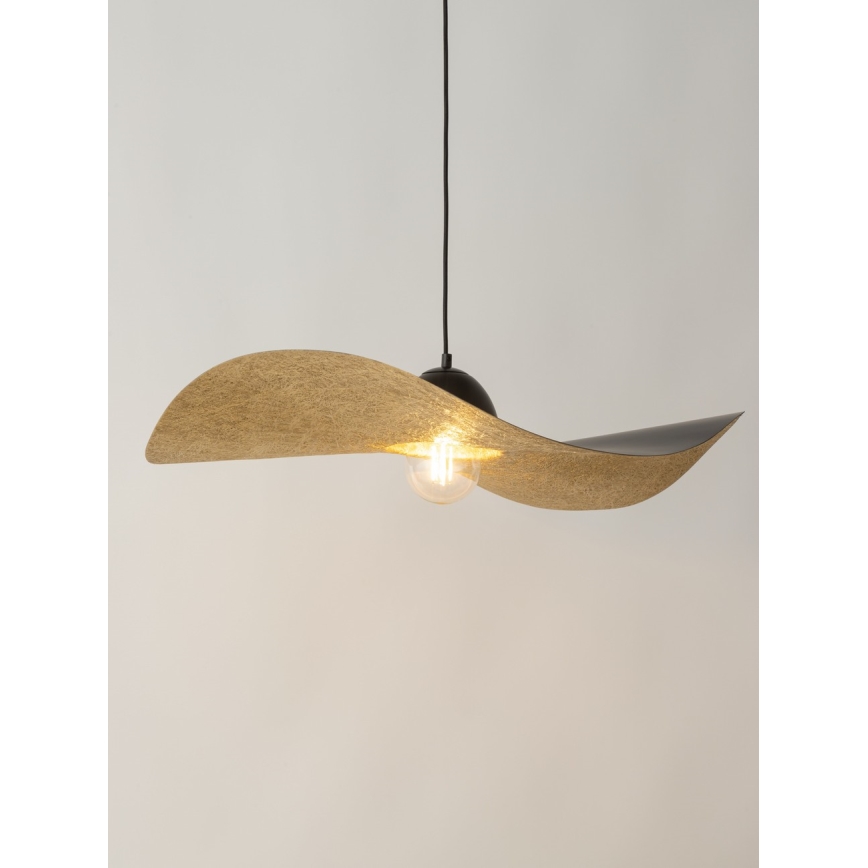 Luster na lanku KAPELLO 1xE27/60W/230V pr. 76 cm čierna/zlatá