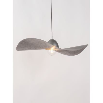 Luster na lanku KAPELLO 1xE27/60W/230V pr. 76 cm šedá/strieborná