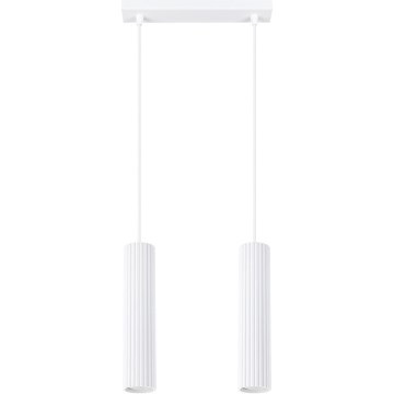 Luster na lanku KARBON 2xGU10/10W/230V biela