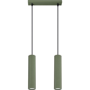 Luster na lanku KARBON 2xGU10/10W/230V zelená