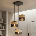 Luster na lanku KARBON 3xE27/15W/230V čierna/hnedá