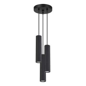 Luster na lanku KARBON 3xGU10/10W/230V čierna