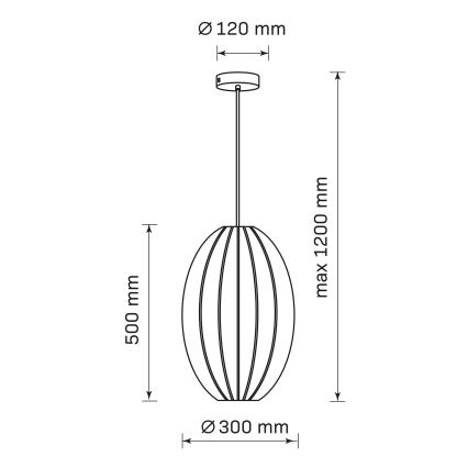 Luster na lanku KAREI 1xE27/20W/230V pr. 30 cm čierna