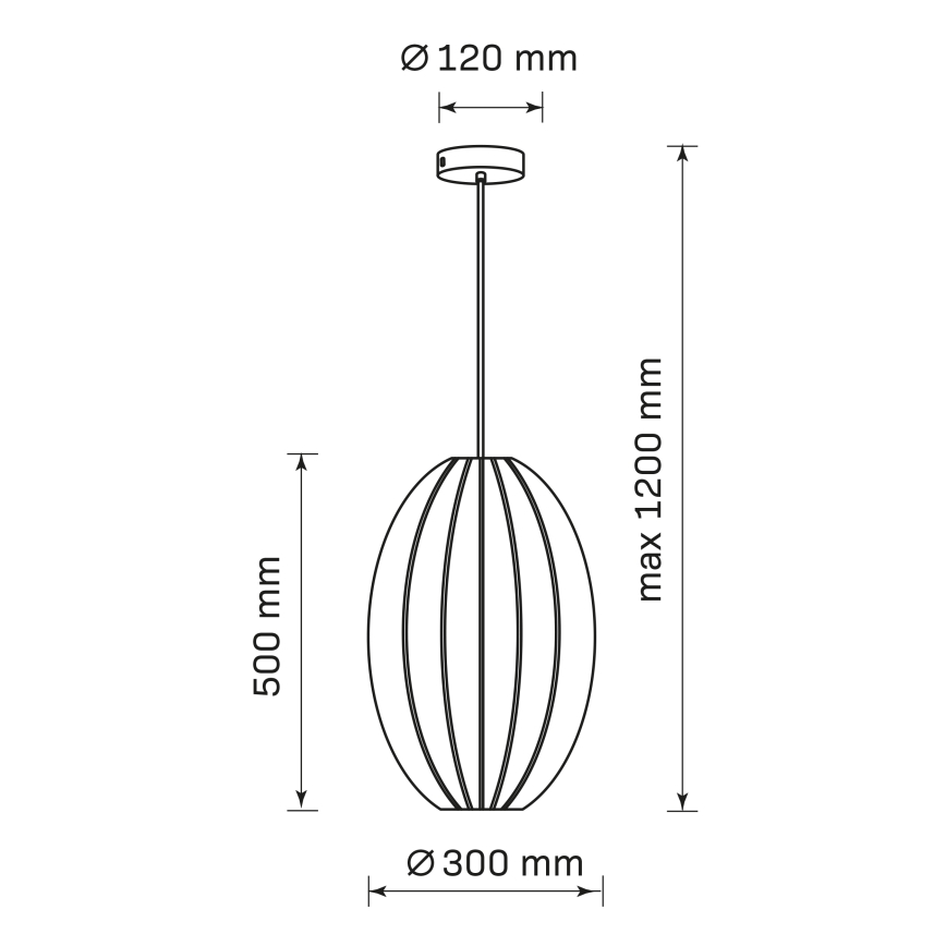 Luster na lanku KAREI 1xE27/20W/230V pr. 30 cm čierna