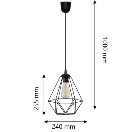 Luster na lanku KARO 1xE27/15W/230V