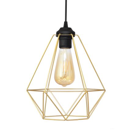 Luster na lanku KARO 2xE27/15W/230V zlatá/čierna