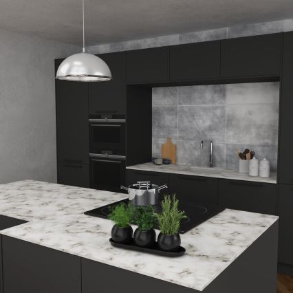 Luster na lanku KITCHEN 1xE27/15W/230V biela/lesklý chróm