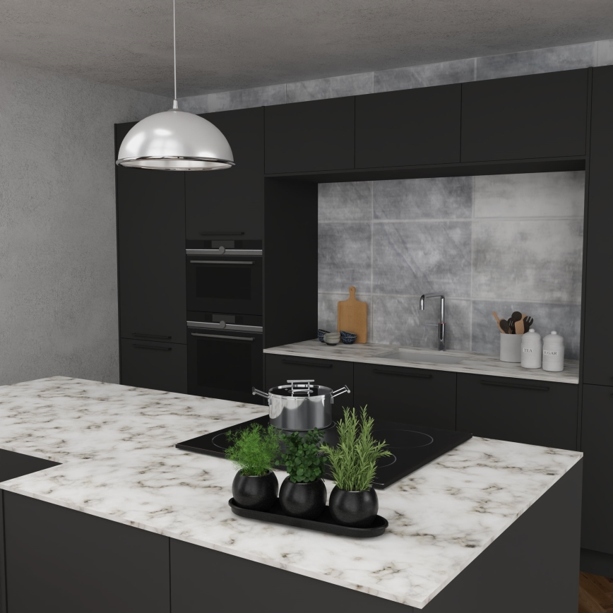 Luster na lanku KITCHEN 1xE27/15W/230V biela/lesklý chróm
