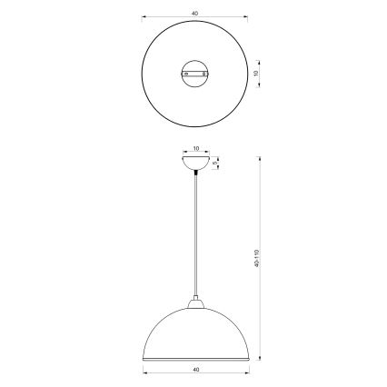 Luster na lanku KITCHEN 1xE27/15W/230V biela/lesklý chróm