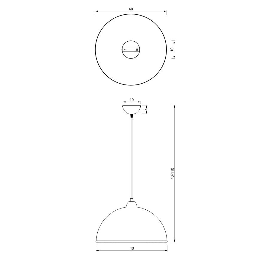 Luster na lanku KITCHEN 1xE27/15W/230V biela/lesklý chróm