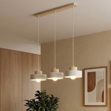 Luster na lanku KIVI 3xE27/15W/230V biela