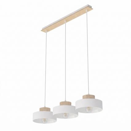 Luster na lanku KIVI 3xE27/15W/230V biela