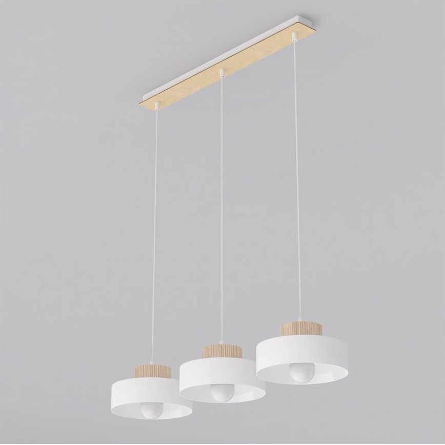 Luster na lanku KIVI 3xE27/15W/230V biela
